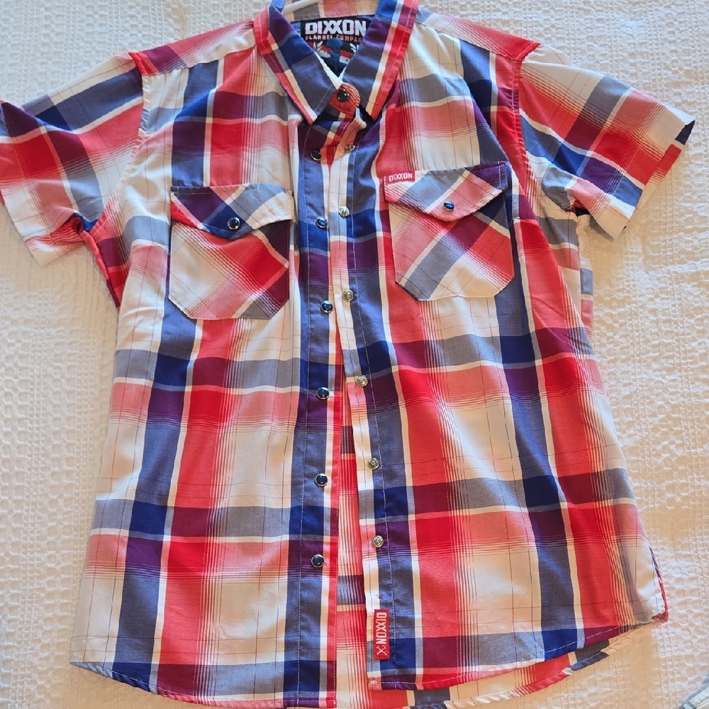 DIXXON Red and Blue Plaid Button Down Shirt